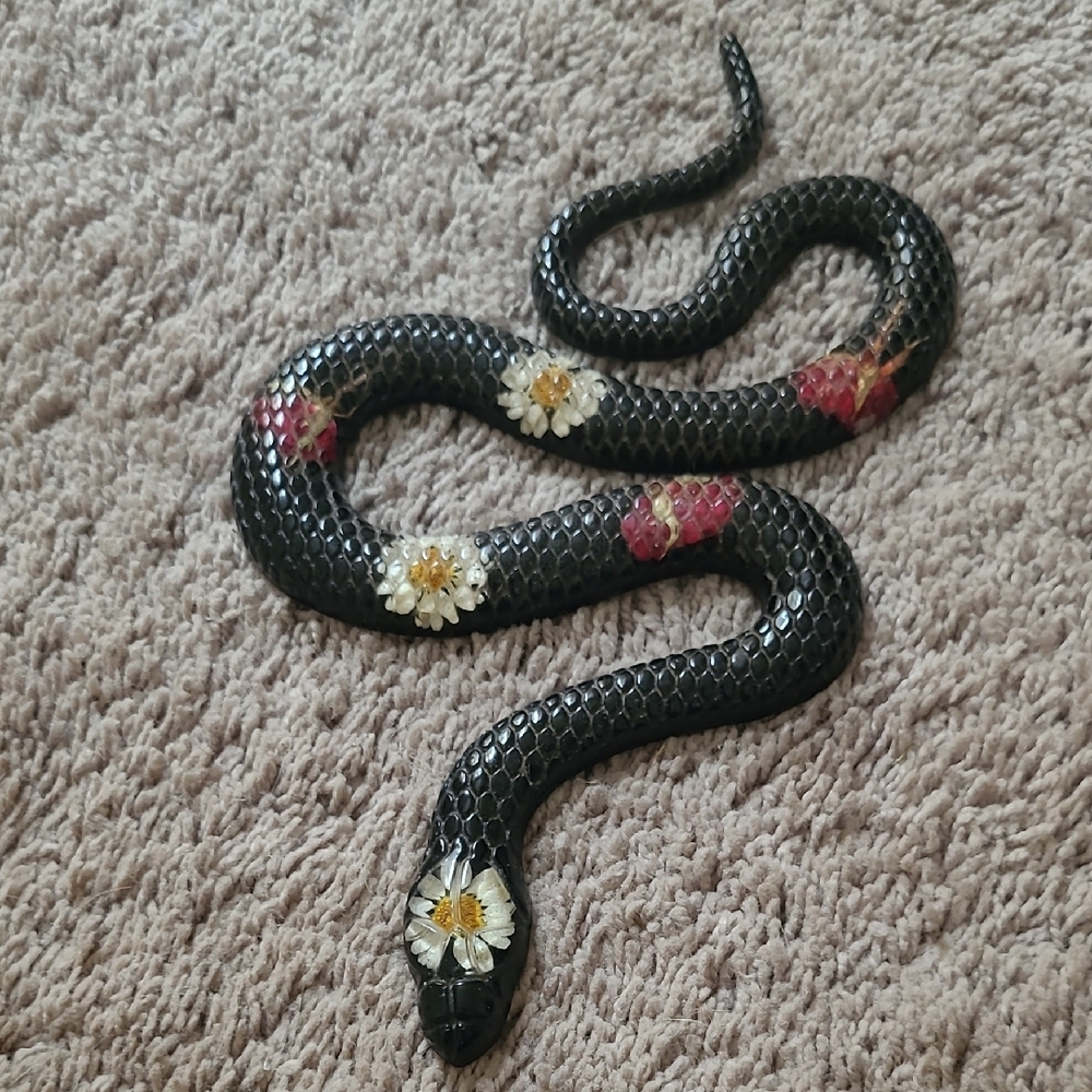 Resin Snake Made With Real Flowers